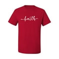 thumbnail image 2 of Classic Cursive Christian Faith Quote Inspirational/Christian Men's Graphic T-Shirt, Red, Small, 2 of 3