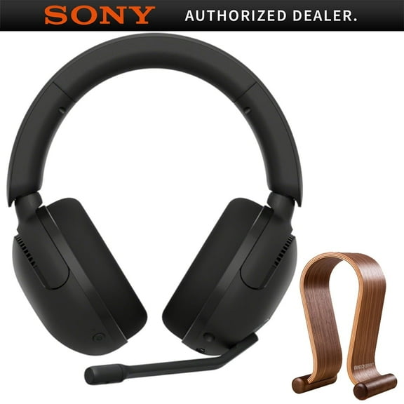 Sony INZONE H5 (WHG500/B) Wireless Noise Cancelling Gaming Headset, Black Bundle with Deco Gear Wood Headphone Display Stand Secure Tabletop Holder / Gaming Headset Hanger| Official Sony USA Dealer