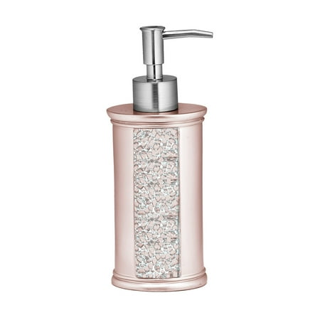 PowerSellerUSA Blush Lotion Pump- Refillable Bottle Dispenser- Front Mosaic Design Pump for Lotion Liquid Soap Essential Oil Shampoo Body Wash Bathroom (8 H x 3 W x 3 D Blush)