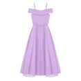 thumbnail image 5 of Kids Girls Chiffon Party Dress Off-the-Shoulder A-Line Floor Length Dresses Lavender 16, 5 of 5