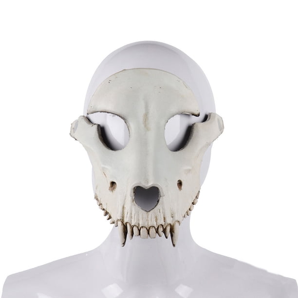 Máscara de disfraz de Halloween para cosplay, máscara 3D con huesos de oveja y calavera
