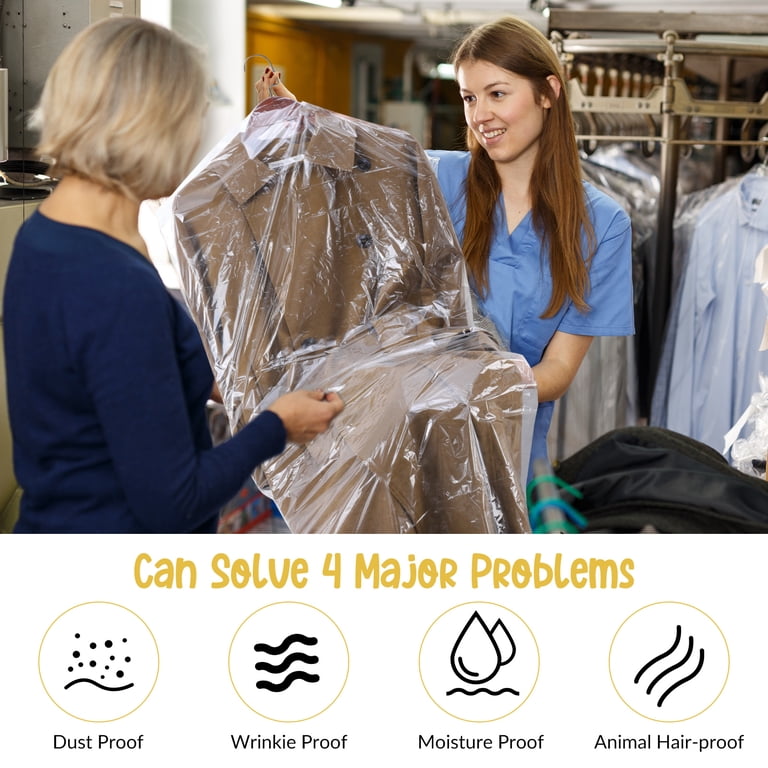 Abaima 50-Pack Clear Plastic Garment Bags 60 Inch photo 4