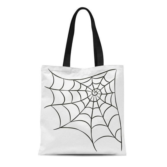 POGLIP Canvas Tote Bag Spiderweb Black Spider Arachnid Cobweb Contour Corner Réutilisable Épaule Épicerie Sacs à Main Sac à Main