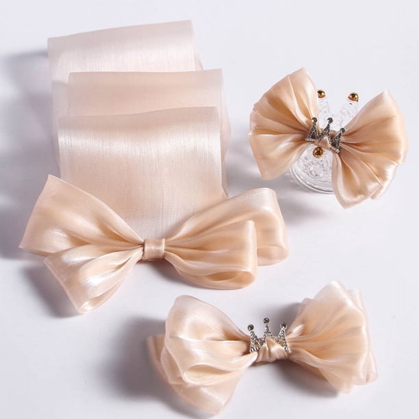 Zhuge Cinta de organza de 22 yardas, cinta transparente de polialgodón, cinta brillante para manualidades, para flores, ramos de flores, guirnaldas, envoltura de regalos de boda, B04