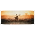 thumbnail image 1 of Hunting Kitchen Mat, Red Deer in the Morning Sun Wilderness Nature Scenery Countryside Rural Heathers, Plush Decorative Kitchen Mat with Non Slip Backing, 47" X 19", Brown Orange, by Ambesonne, 1 of 1