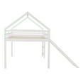 thumbnail image 7 of Full Size House-shaped Loft Bed Frame with Slide and Built-in Ladder, Low Loft bed with Safety Guardrail, No Box Spring Required, White, 7 of 7