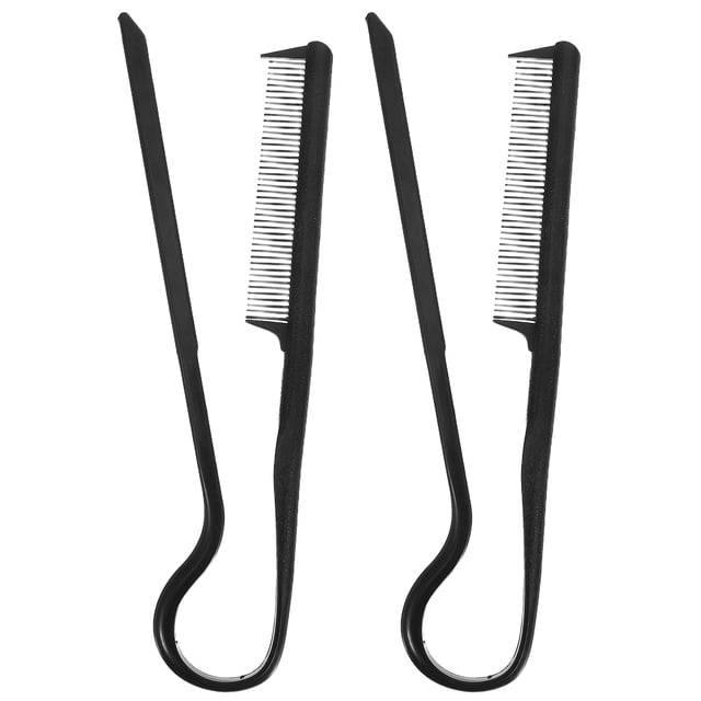 2 piezas peines para el cabello plancha de pelo peine en forma de V peines de peluquería herramienta de peinado negro