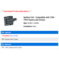 thumbnail image 2 of Ignition Coil - Compatible with 1990 - 1992 Toyota Land Cruiser 1991, 2 of 2