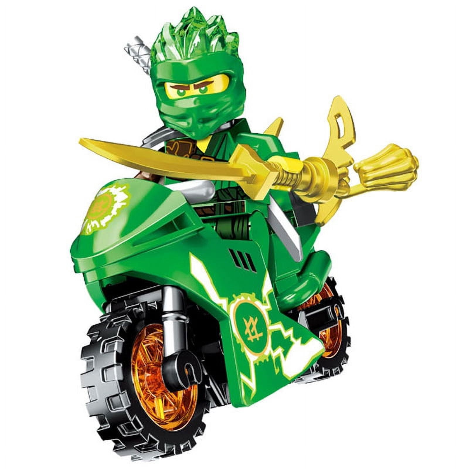 8 Pcs Ninja  Anime Series Minifigures Toy Set, Ninja Ice Motorcycle Character Action Figures Building Block, Gifts for Boys Girls and Fans