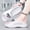 White, variant on Wear-resistant Men’s Outdoor Sport Slippers, simple summer lightweight slides, water-repellent exterior, anti-slip stable base, practical comfy shoes for camping, shower and urban daily life.