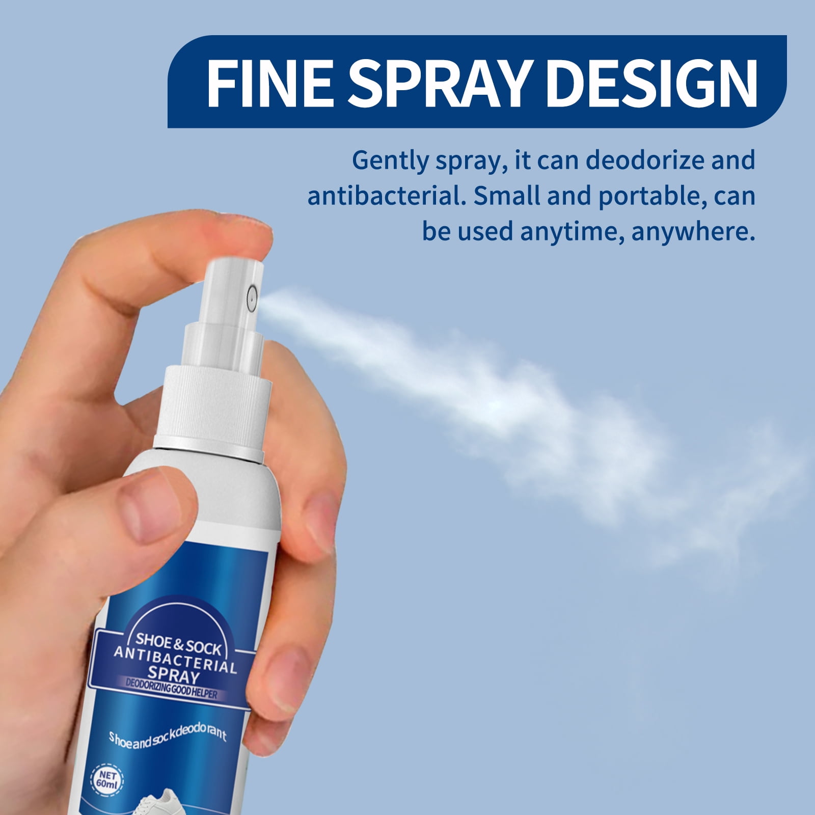 Alvantor Shoe Deodorizer Spray, Odor Eliminator, Destroys Stubborn Shoe Smells, 2.02fl.oz
