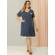 thumbnail image 2 of RoDe Dormir Camisón De Lunares ManCorDe Noche TalGrande PaMujer Azul Marino 3XL, 2 of 6