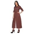 thumbnail image 3 of Moomaya Kurtis Imprimés à Fente Frontale en Ligne A pour Femmes, Manches Courtes, Kurta d'Été, 3 of 5
