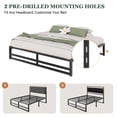 thumbnail image 6 of Amolife King Size 14'' Metal Platform Bed Frame with Large Under Bed Storage Space, Black, 6 of 10