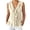 Beige, variant on Women's Sleeveless Blouse with Ruffle Trim Summer Daily Wear Yellow S