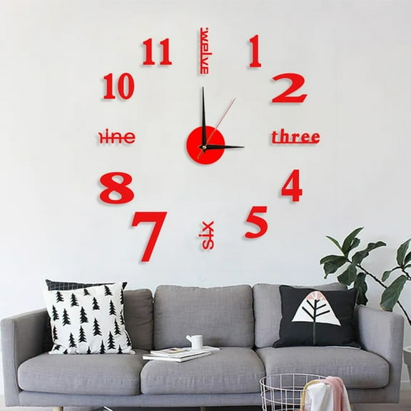 DIY 3D Dimensional Wall Clock for Living Room Office Decorations - 16 Inch
