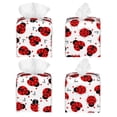 thumbnail image 2 of Naloa Ladybug And Heart Tissue Box Cover Leather Tissue Holder Square Facial Tissue Case for Bathroom, Vanity Countertop, Tabletop, Car, 2 of 7