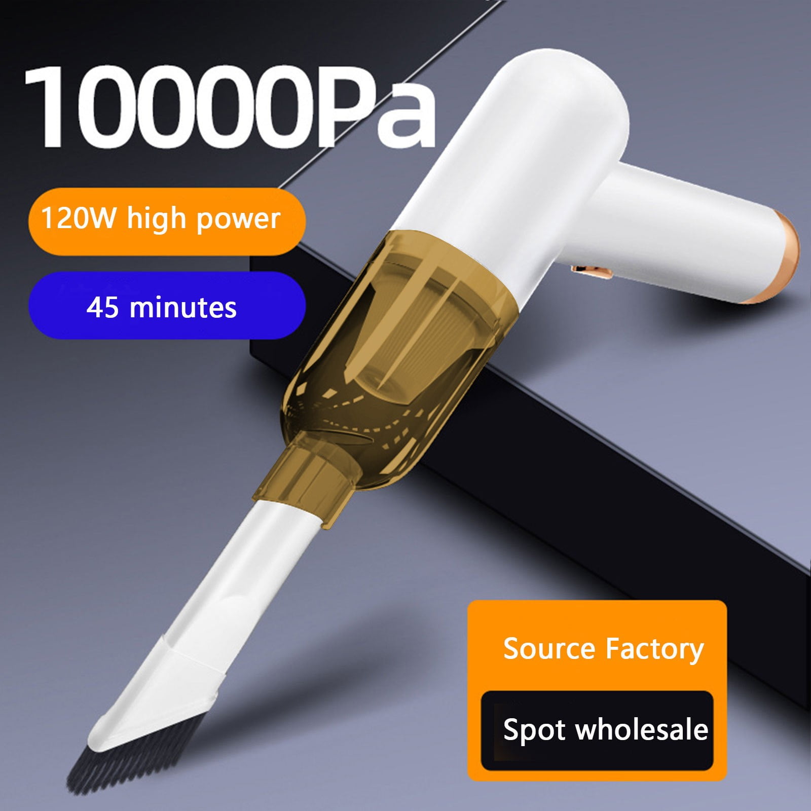 Handheld Vacuum Cleaner, Wet Dry Use 10000PA Powerful Suction, Rechargeable Car Vacuum, 4000mAh Long Runtime, Mini Portable Vacuum, Compact Design For Home Car Office