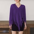 thumbnail image 4 of MESSUEN Winter Ponchos for Women Long Shawl Long Scarves for Women Womens Poncho Tops Womens Poncho Sweater Women Shawl Women Cape Purple One Size, 4 of 4