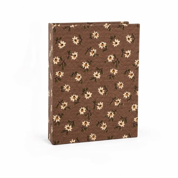 Photo Album 5x6.5 Photos, 100 Photos Daisy Print Brown Cover, Family Photo Album for Daily Memory Keeping for Inserting, Wedding, Birthday, Anniversary