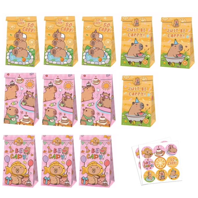 Methold 12 pack/lote Kapibara juguetes para apretar fiesta Favor Set de regalo imprescindible para los amantes de Capybara fiesta de Capybara cartulina