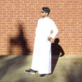 thumbnail image 4 of Hijaz Long Sleeve Fitted Men's Plain White Formal Thobe Cotton Arab Robe - XXXL, 4 of 4