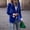 Dark Blue, variant on Womens Velvet Blazer Jacket Slim Fit Single Button Casual Lapel Office Dress Coat Orange XL