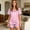 A116 Pink, variant on Satin Silk Pajamas for Women Collar Sleepwear Button Down Short Sleeve Shorts Pjs Set Loungewear Pink L
