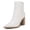 white, variant on Women  Pointed-Toe Ankle Boots with Chunky Heel and Side Zipper