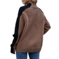 thumbnail image 5 of Frontwalk Sweaters For Women Winter Turtleneck Pullover Casual Rib Hem Knitted Sweater Long Sleeve Jumper Tops Camel XL, 5 of 8