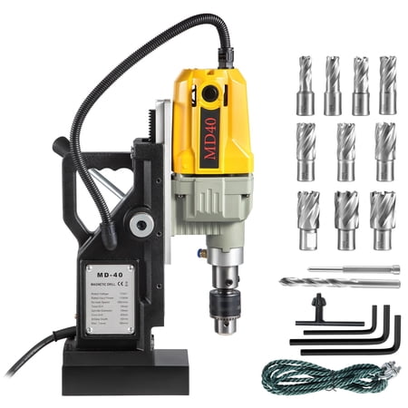 Magnetic Drill, 1100W 1.57\" Boring Diameter, 2697lbf/12000N Portable Electric M