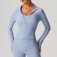 thumbnail image 1 of Chaquetas y abrigos casuales sin capucha de manga larga para mujer, moda femenina, de manga larga, lisas, con cremallera, cuello alto, ropa deportiva para exteriores, chaqueta, blusa, blusa de poliést, 1 of 6