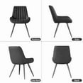 thumbnail image 6 of Fijinhom Modern Dining Chairs Set of 4, Comfortable Upholstered Kitchen Chairs with Thick Cushions, Fabric Side Chairs with Metal Legs for Dining Room or Kitchen,Black, 6 of 6