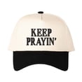 thumbnail image 2 of KEEP PRAYIN' Letter Embroidered Color Block Trucker Hat Unisex Adjustable Cotton Breathable Fashion Cap for Travel Daily Wear, 2 of 10