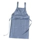 thumbnail image 2 of Delantal de lino con babero de bolsillo, delantal de floristería, delantal informal de cocina para el hogar, delantal suave para barbacoa, Azul, 2 of 9