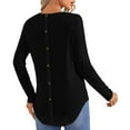 thumbnail image 5 of Plus Size Tops for Women Fall Long Sleeve Button Down with Curved Hem Tunic Tshirts Summer Blouses 2026, 5 of 6