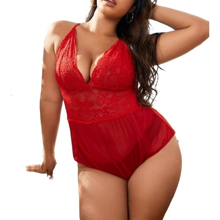 

Teddies Red Plus Size Sexy Lingerie (Women s)