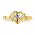 thumbnail image 5 of 14K Two-Tone Gold Ring Band Themed Yellow & Rose with Rhodium Love Heart, Size 6, 5 of 5