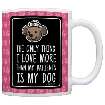 

ThisWear Graduation Gifts for Nurses Only Thing Love More than my Patients is My Dog Nursing School Gifts Nurse Gifts Funny Nurse Gag 11 ounce Coffee Mug Pink