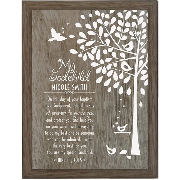 LifeSong Milestones Customized Engraved Baptism Wall Plaque - Godchild