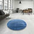 thumbnail image 3 of Ahgly Company Indoor Round Mid-Century Modern Blue Eyes Blue Persian Area Rugs, 5' Round, 3 of 6