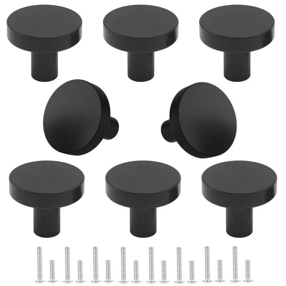 8/16/30pcs Matte Black Round Cabinet Knobs Drawer Knobs Dresser Knobs, Black Handles Drawer Pulls Door Knobs