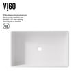 thumbnail image 6 of VIGO Matte Stone Magnolia Composite Rectangular Vessel Bathroom Sink in White with Cass Faucet and Pop-Up Drain in Matte Gold, 6 of 10