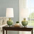 thumbnail image 6 of Kela 28 Inch Table Lamp Set of 2, Green Ceramic Pot Base, White Shade, 6 of 7