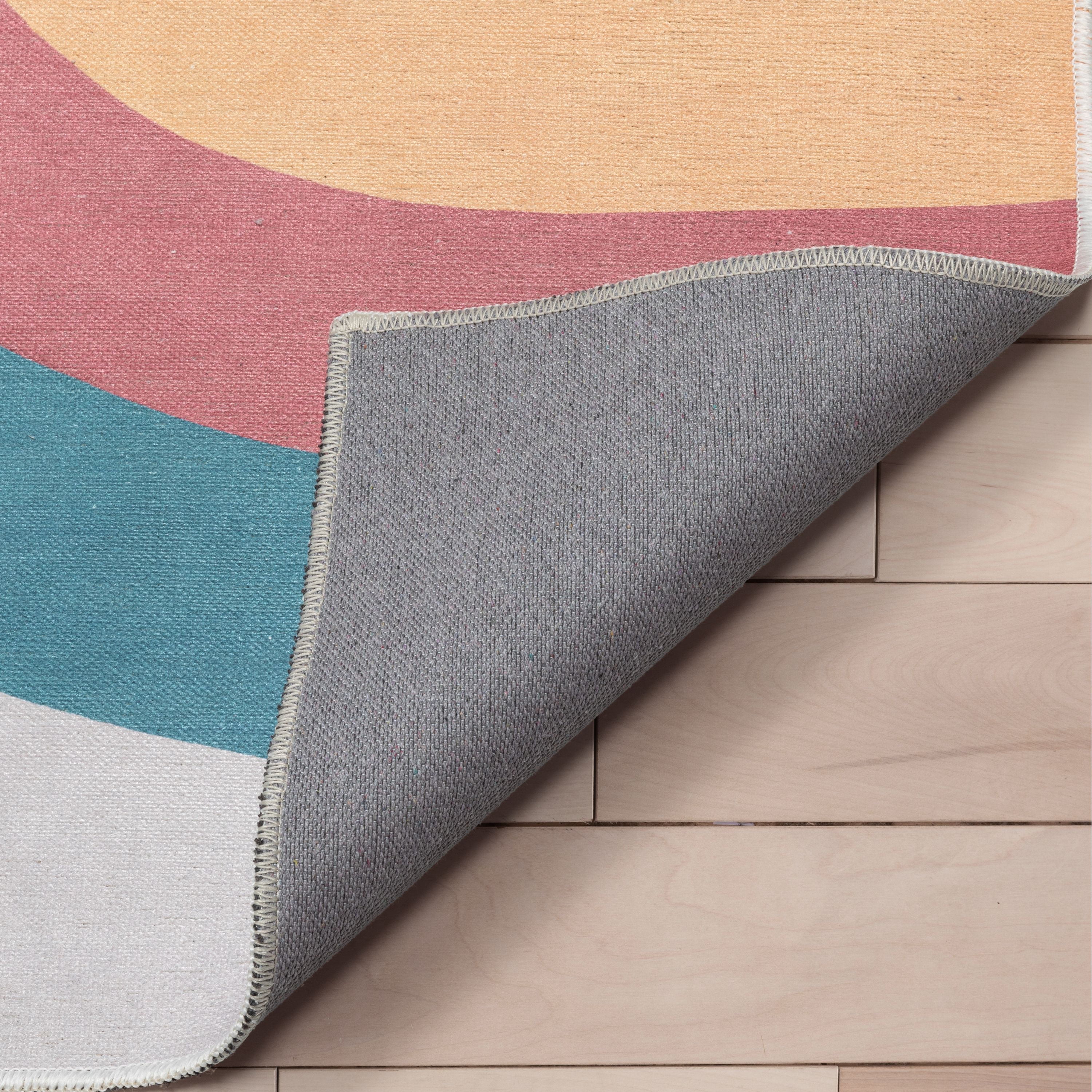 Well Woven Kids Rugs Kaleidoscope Rainbow Kids Geometric Pattern Multi Color Pastel Flat Pile Easy to Clean 7'7" x 9'10" Area Rug for Living Room Dining Room Bedroom and Kitchen