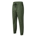 thumbnail image 3 of FINALGANG Men Cargo Pants Solid Color Elastic Waist Drawstring Jogger Trousers With Pockets Man Leisure Climbing Hiking Camping Cycling Pants,Army Green,L, 3 of 3