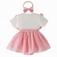thumbnail image 4 of HCNTES Toddler Girl Clothes Newborn Infant Outfits Ruffle Romper+ Soft Pants + Cute Headband Sets for Baby Girls(Z01-Pink,3-6 Months), 4 of 9