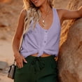 thumbnail image 5 of BRGZLK Tank Tops For Womens Tie Front Knot Sleeveless V Neck Shirts Summer Casual Loose Fit Button Up Henley Tops Dressy Blouse, 5 of 7