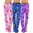 thumbnail image 4 of ToBeInStyle Women's Pack of 3 Assorted Print Fleece Lined Pajama Bottoms - Cheerful Funky Love - X-Large, 4 of 6
