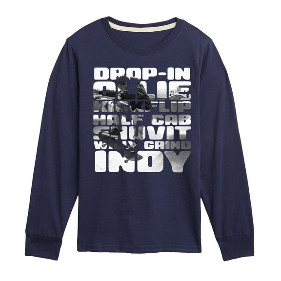 Instant Message - Skateboard Tricks Long Sleeve Graphic T-Shirt